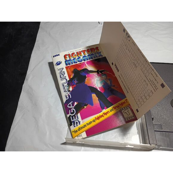 Sega Saturn Fighters Megamix W/ Front & Back Artwork & Warranty Card Empty Case - Picture 8 of 9